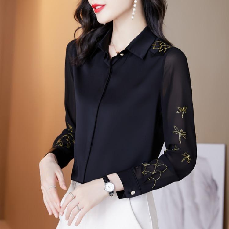 Simple basic round neck long sleeve T-shirt for women Korean version design feeling irregular fold wear loose bottom shirt 5044, White
Simple basic round neck long sleeve T-shirt for women Korean version design feeling irregular fold wear loose bottom shirt 5044, White