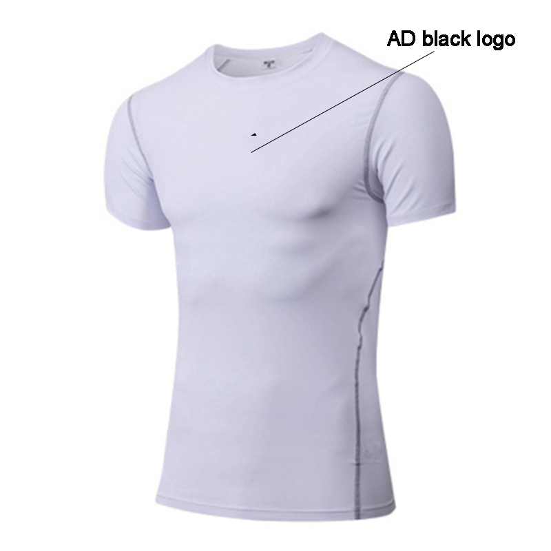 Summer 2021 compression Skinny bodybuilding bottom basketball tight-fitting sports fitness tights short-sleeve men's T-shirt top training