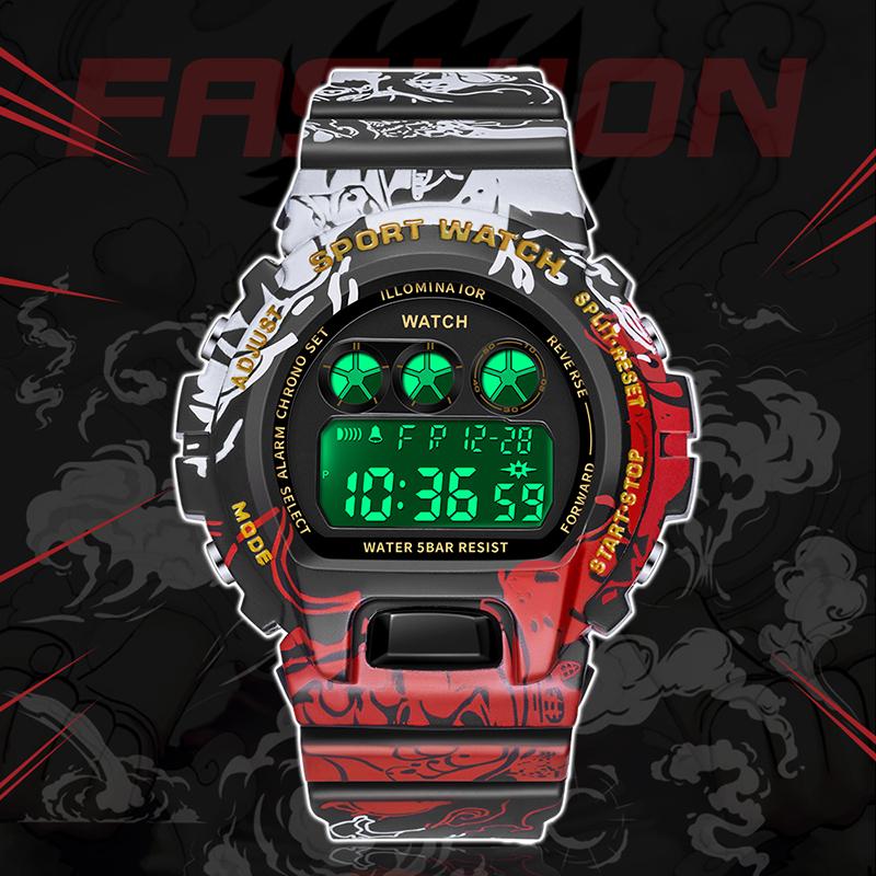 Wristwatches SANDA Fashion Leisure Sports Electronic Watch G Style LED Digital Luminous Waterproof Men's Trend Pirate Relógio Masculino, Black
Wristwatches SANDA Fashion Leisure Sports Electronic Watch G Style LED Digital Luminous Waterproof Men's Trend Pirate Relógio Masculino, Black