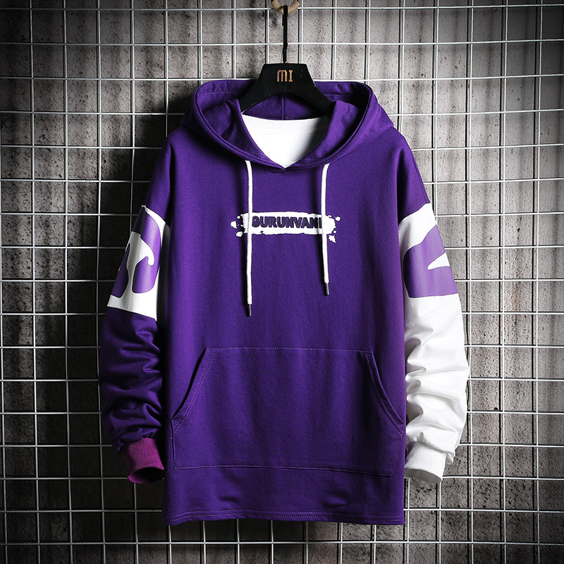 SingleRoad Men's Hoodies Men Oversized Patchwork Graffiti Harajuku Japanese Streetwear Hip Hop Purple Sweatshirt Hoodie Men 201127