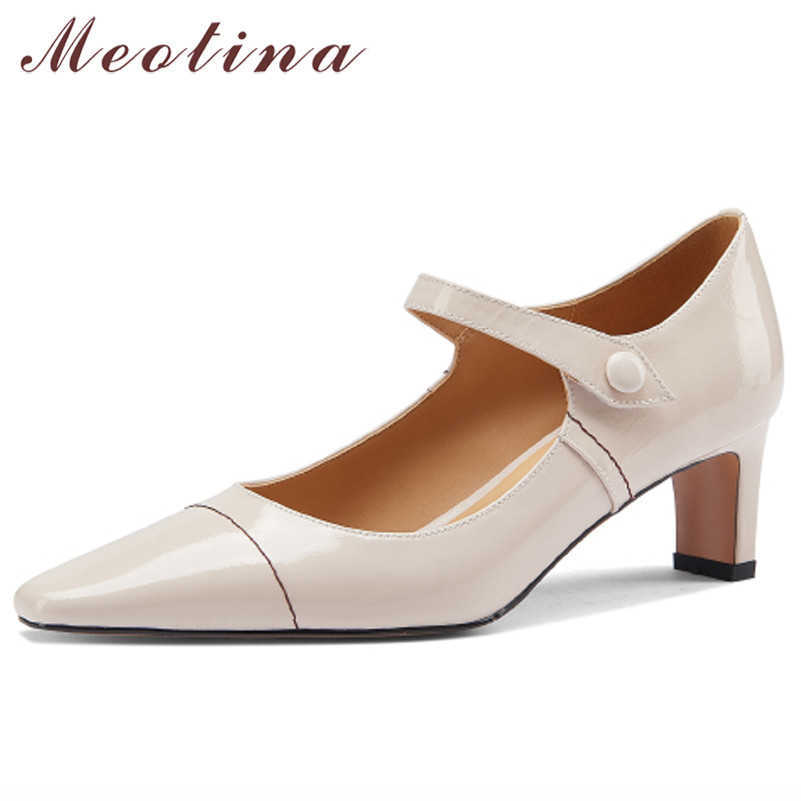 Meotina Pumps Natural Genuine Leather Mary Janes Shoes Women Fashion Square Toe High Heels Dress Block Heel Ladies Footwear 39 210608, Beige
Meotina Pumps Natural Genuine Leather Mary Janes Shoes Women Fashion Square Toe High Heels Dress Block Heel Ladies Footwear 39 210608, Beige