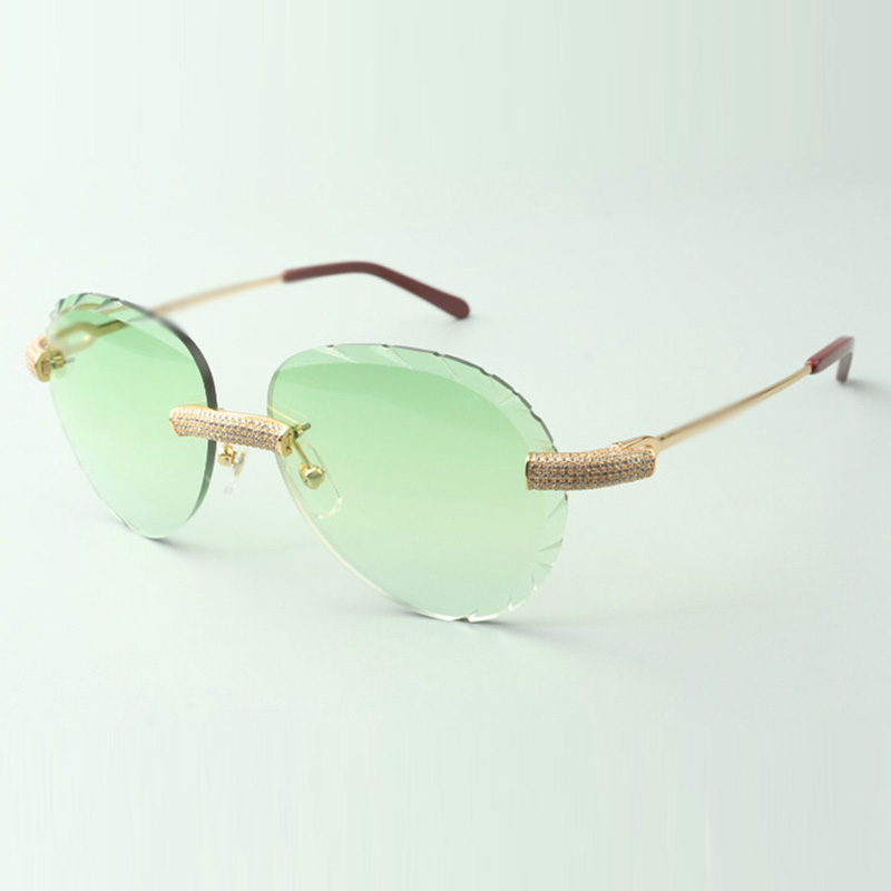Direct sales designer sunglasses 3524027 with micro-paved diamond metal wire temples and cut lens glasses, size: 18-140 mm
Direct sales designer sunglasses 3524027 with micro-paved diamond metal wire temples and cut lens glasses, size: 18-140 mm