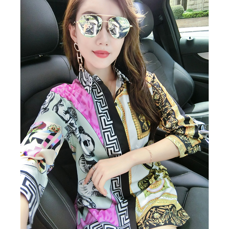New 2021 Runway Vintage Printed Blouses Elegant Women's Designer Shirts Button Front Long Sleeve Luxury Ladies Spring Casual Office Tops, Customize
New 2021 Runway Vintage Printed Blouses Elegant Women's Designer Shirts Button Front Long Sleeve Luxury Ladies Spring Casual Office Tops, Customize