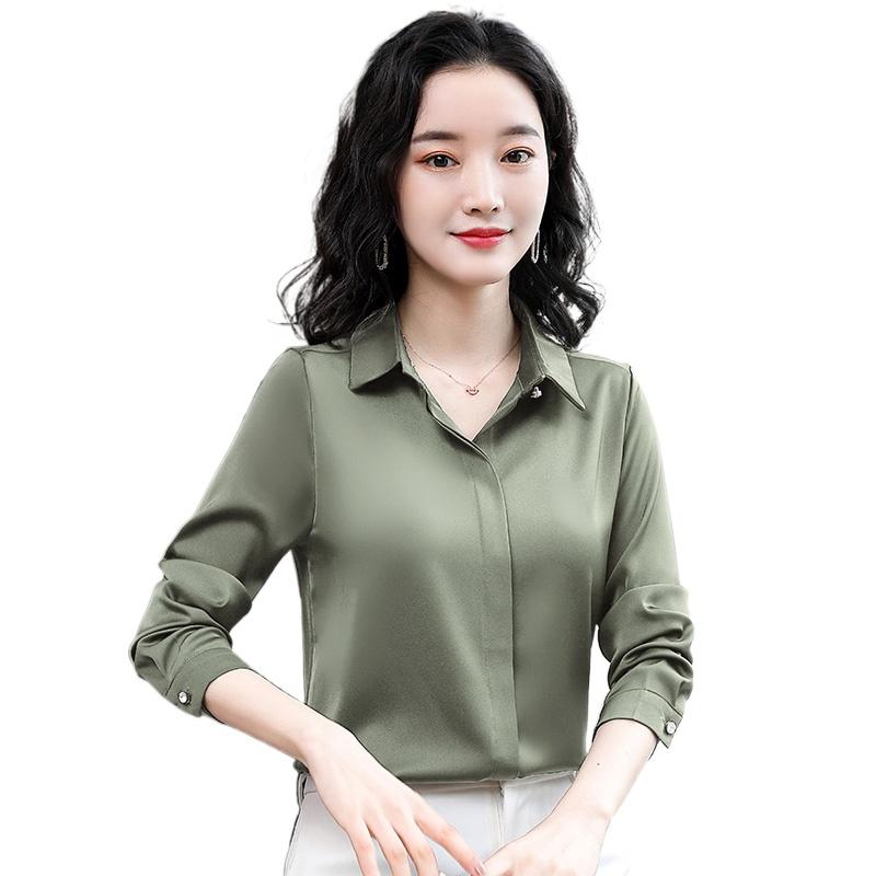 Women' Blouses & Shirts 2021 Women Long Sleeve EA Blouse Korean Silk Top Plus Size Woman Satin White Elegant Basic 3XL Blusa, Gray-blue
Women' Blouses & Shirts 2021 Women Long Sleeve EA Blouse Korean Silk Top Plus Size Woman Satin White Elegant Basic 3XL Blusa, Gray-blue