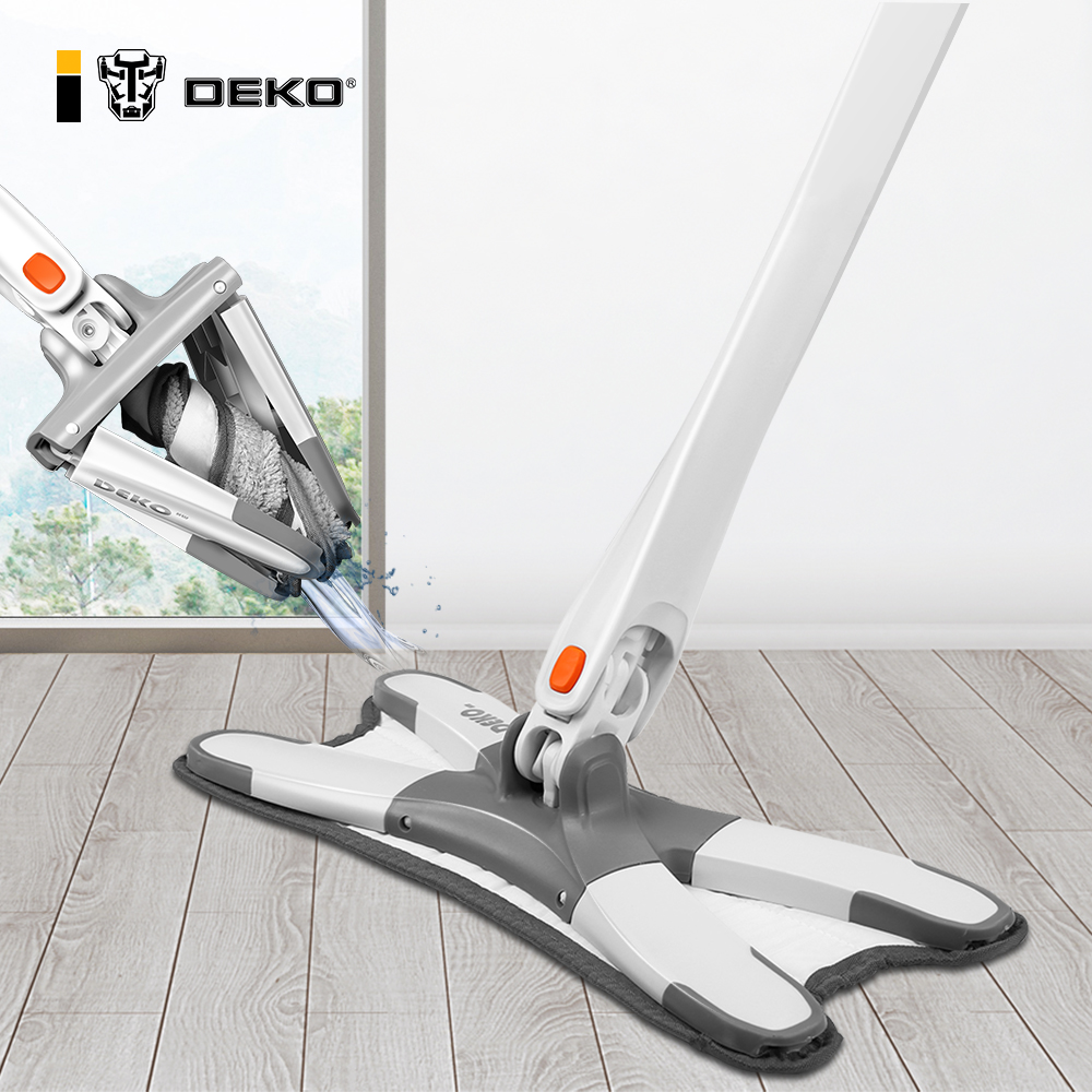 DEKO X-type Microfiber Foor Mop Coth Repaceabe Hand Free Ceaner Wash Fat Mop House Ceaning Too Manua Extrusion azy Mop
DEKO X-type Microfiber Foor Mop Coth Repaceabe Hand Free Ceaner Wash Fat Mop House Ceaning Too Manua Extrusion azy Mop