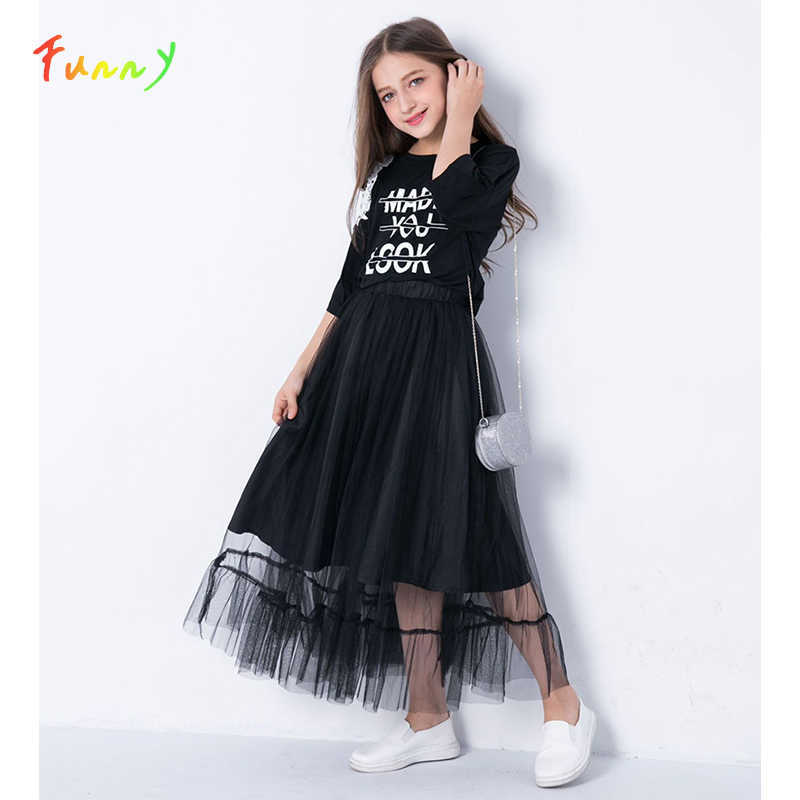 Teenage Girls Clothing Set Half Sleeve Black Off Shoulder Tops Mesh Skirt 2 Piece Set Summer Boutique Kids Clothes Girls Outfits P0831
Teenage Girls Clothing Set Half Sleeve Black Off Shoulder Tops Mesh Skirt 2 Piece Set Summer Boutique Kids Clothes Girls Outfits P0831