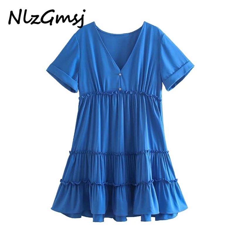 Dres Chic Fashion Ruffled Loose Mini Vintage V Neck Short Sleeves Female es Vestidos 04 210628, As picture
Dres Chic Fashion Ruffled Loose Mini Vintage V Neck Short Sleeves Female es Vestidos 04 210628, As picture