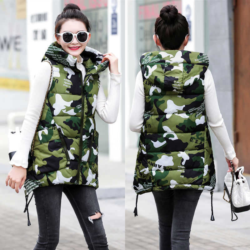 Autumn And Winter Women Vest Thick Student Cotton Coats Plus Size 5XL Lady Clothing Warm 210819