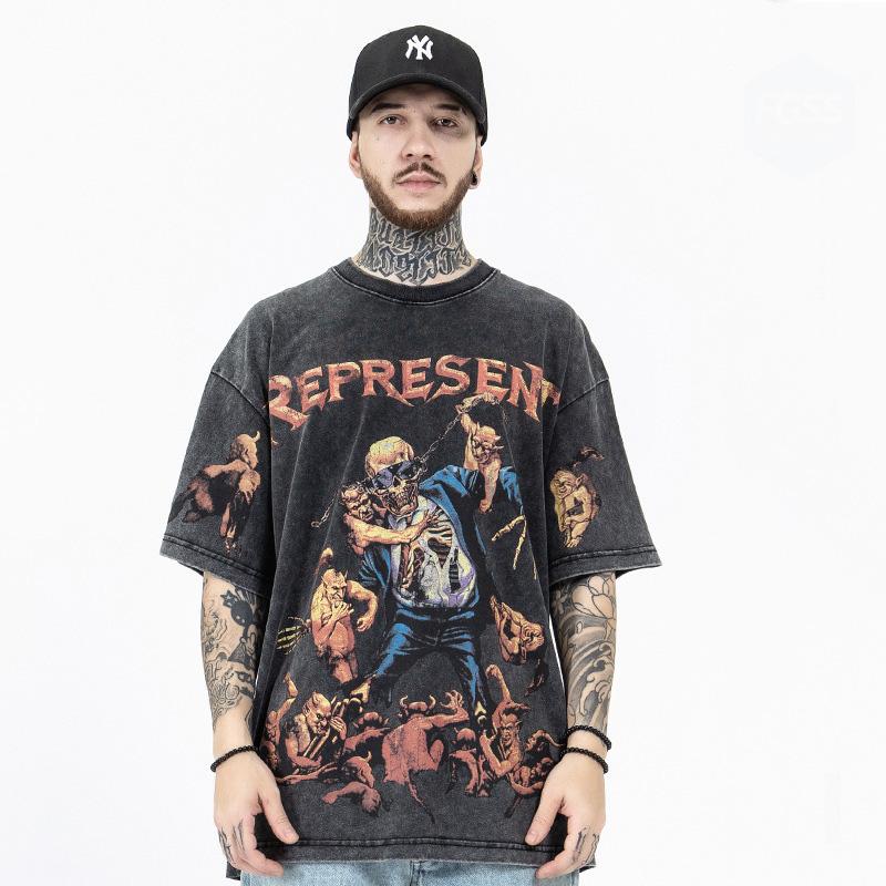 Men's T-Shirts Fashion Summer Man Oversized Casual Washed Vintage Cotton T Shirt High Street Printing Tshirts, Gray
Men's T-Shirts Fashion Summer Man Oversized Casual Washed Vintage Cotton T Shirt High Street Printing Tshirts, Gray