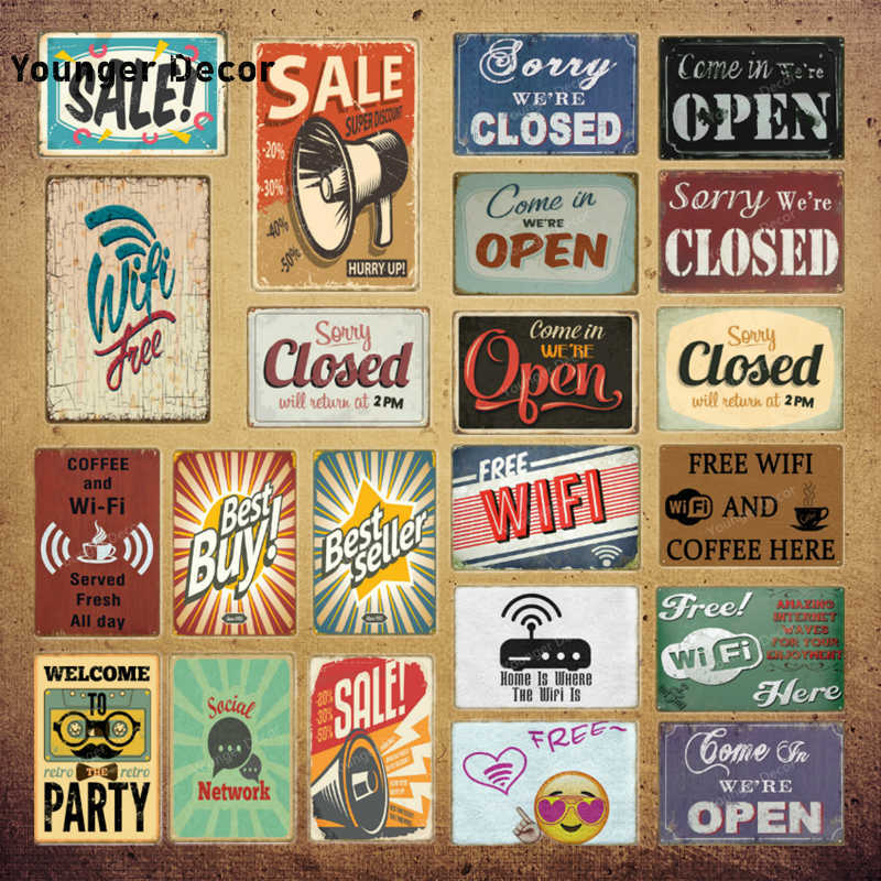 Man Cave Party Decor Free Wifi and Coffee Metal Poster Closed Open Sale Wall Art Print Advertising Board Vintage Tin Sign YI-231
Man Cave Party Decor Free Wifi and Coffee Metal Poster Closed Open Sale Wall Art Print Advertising Board Vintage Tin Sign YI-231