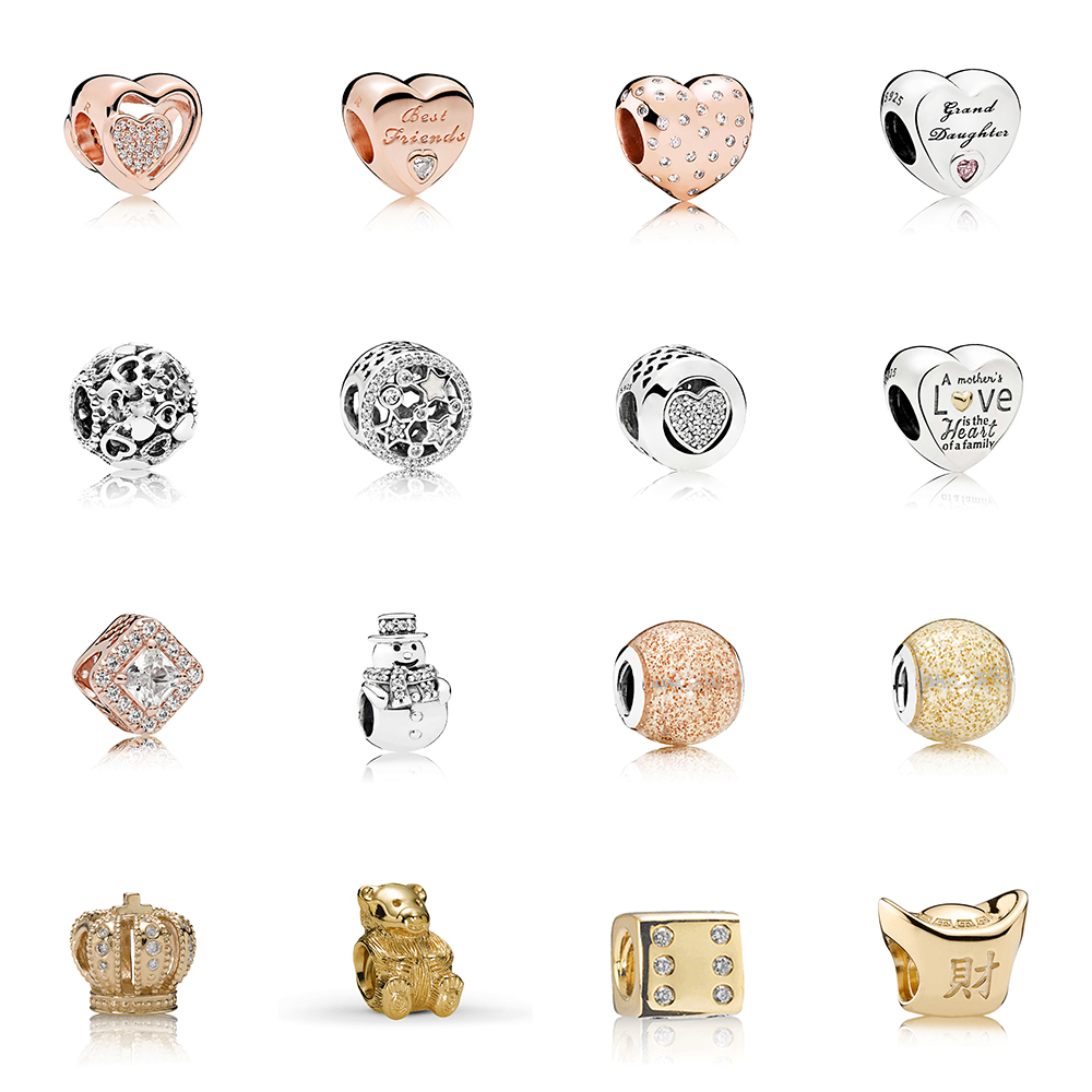 High Quality S925 Sterling Silver 1: 1 Gold Crown Gold Teddy Bear Gold Ingot Charm Beaded Woman Heart Shaped Bracelet Jewelry Q0531
High Quality S925 Sterling Silver 1: 1 Gold Crown Gold Teddy Bear Gold Ingot Charm Beaded Woman Heart Shaped Bracelet Jewelry Q0531