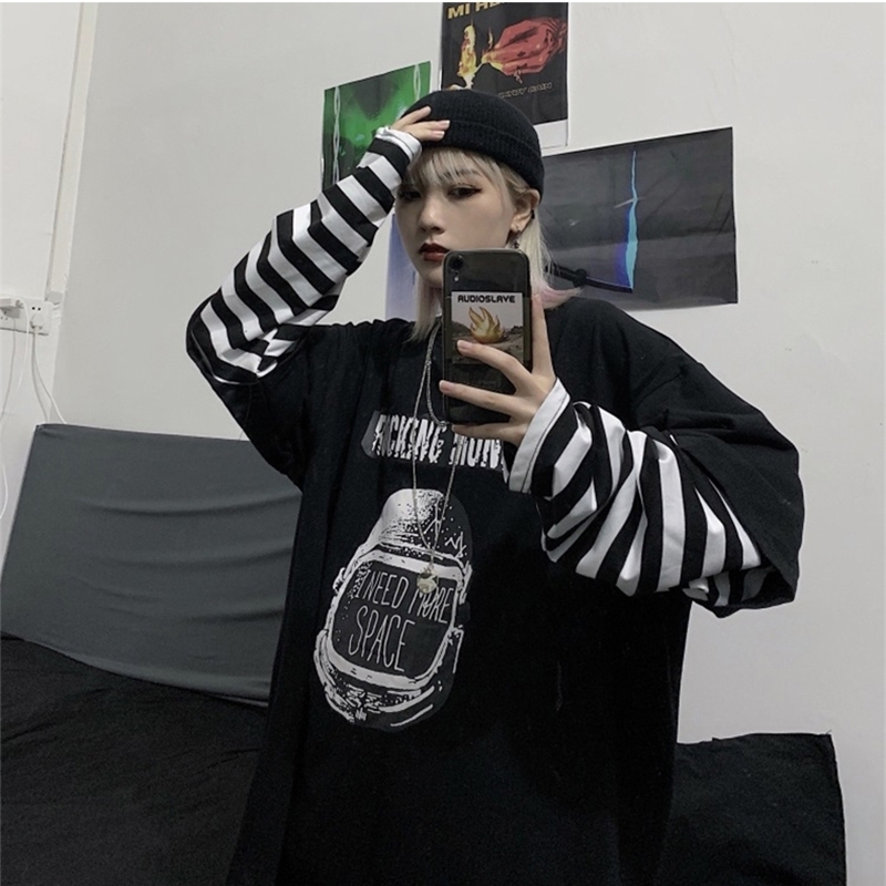 Women Clothes Tshirts Women Casual Letter Print Tees Harajuku Long Sleeve Loose TShirts Hip Hop Streetwear Oversized Shirt 210310, T-shirt black
Women Clothes Tshirts Women Casual Letter Print Tees Harajuku Long Sleeve Loose TShirts Hip Hop Streetwear Oversized Shirt 210310, T-shirt black