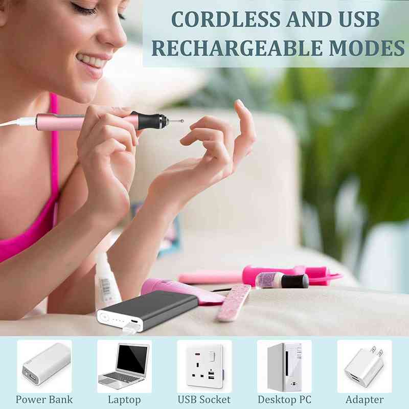 Electric Nail Drill Kit Wireless Drill Nails Aryclic Nail File Machine for Manicure Pedicure Professional Salon Nail Tool Kit 211231