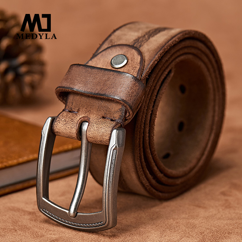 MEDYLA Men Belt Alloy Pin Buckle Advanced Leather Belts Jeans Casual Original Cowhide Waistband Youth belt Handmade MD567, Black;brown
MEDYLA Men Belt Alloy Pin Buckle Advanced Leather Belts Jeans Casual Original Cowhide Waistband Youth belt Handmade MD567, Black;brown