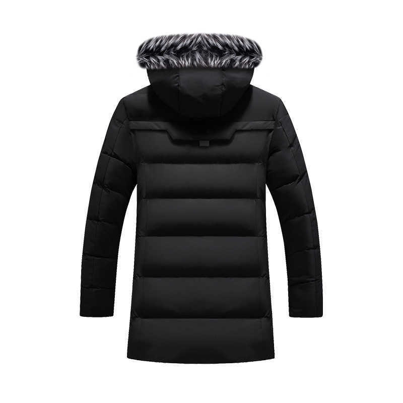 Winter Parkas Men Thicken Warm Jackets Men Fashion Faux fur Hooded Fleece Coats Casual Waterproof Cotton Long Snowjacket 210603