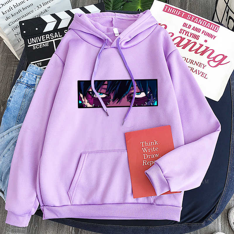 Anime My Hero Academia Manga Dabi Eye Harajuku Men Hoodies Sweatshirt Casual Loose Women Winter Black Patchwork Pullover Hoodies Y0804