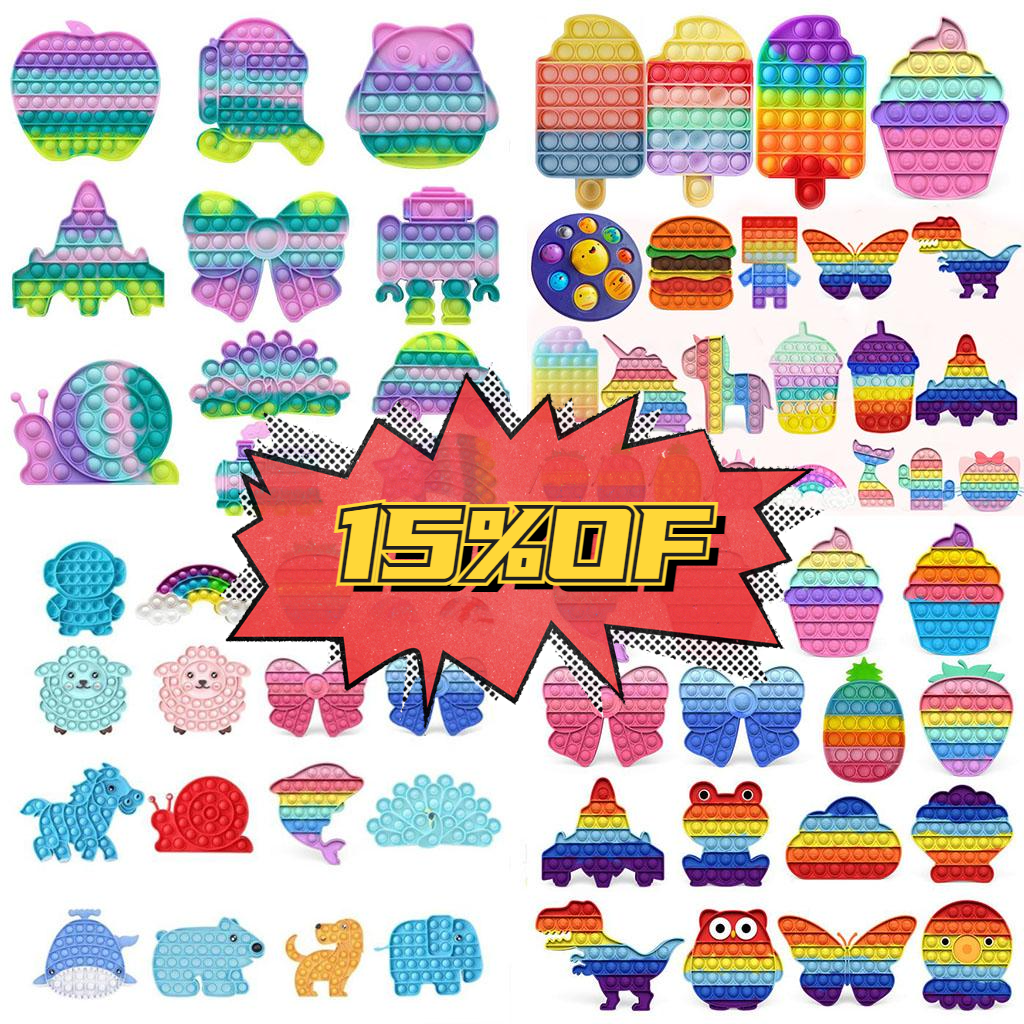 Rainbow Push Fidget Toys Sensory Push Bubble Fidget Sensory Autism Special Needs Anxiety Stress Reliever for Office Workers Fluorescen
Rainbow Push Fidget Toys Sensory Push Bubble Fidget Sensory Autism Special Needs Anxiety Stress Reliever for Office Workers Fluorescen