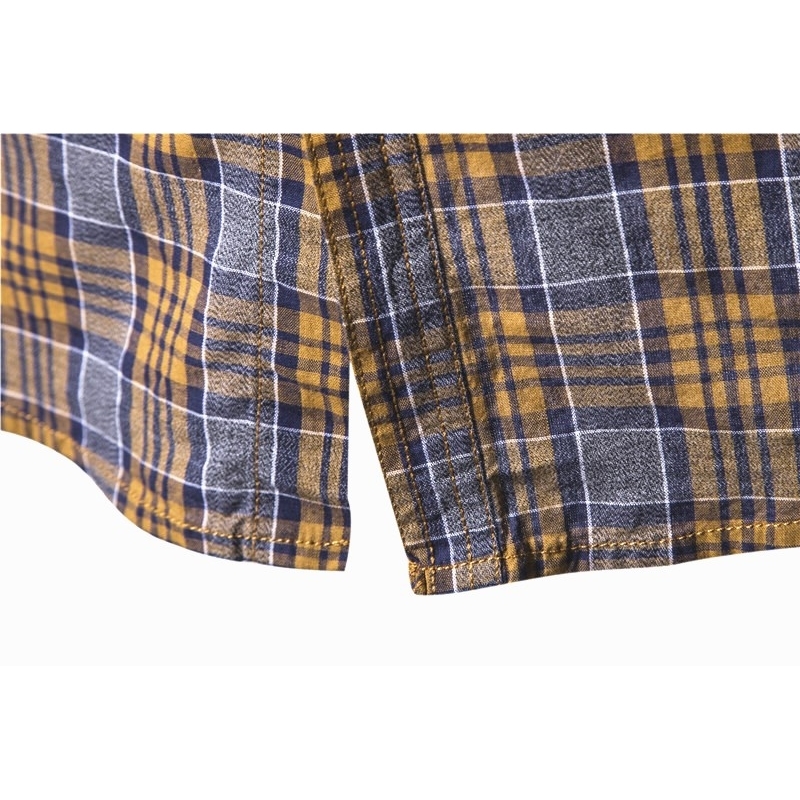 New Spring 100% Cotton Men Shirt Long Sleeve Plaid Social Shirt Men Slim Fit High Quality Social Business Mens Dress Shirts