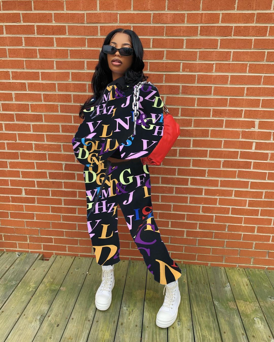 2021 New Fashion Letter Print Sweat Suits Matching Sets Long Sleeve Hoodie+trousers 2 Piece Set Black Loose Outfits for Women Fza7
2021 New Fashion Letter Print Sweat Suits Matching Sets Long Sleeve Hoodie+trousers 2 Piece Set Black Loose Outfits for Women Fza7