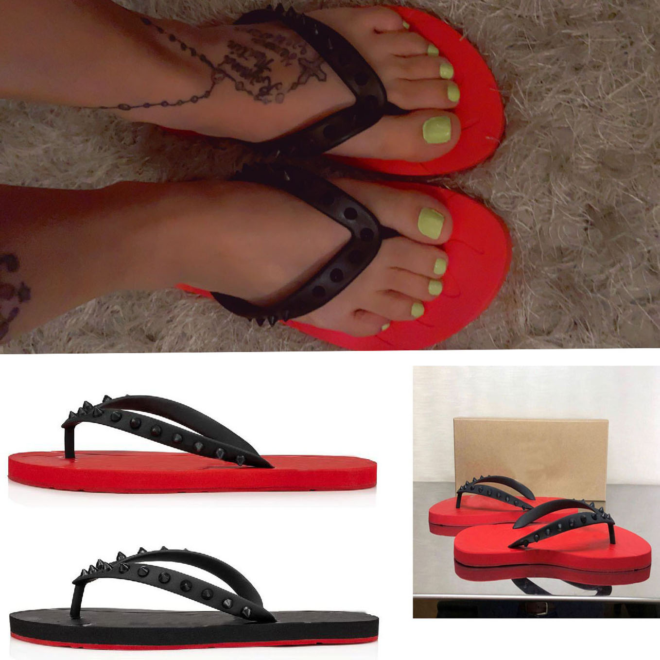Summer red sole brand designers shoes Mens Beach Slip On Slides slipper Flip,Mens Flat Sandal Slippers Studs Sandals Flats Flips Flops Sandalias wholes
Summer red sole brand designers shoes Mens Beach Slip On Slides slipper Flip,Mens Flat Sandal Slippers Studs Sandals Flats Flips Flops Sandalias wholes