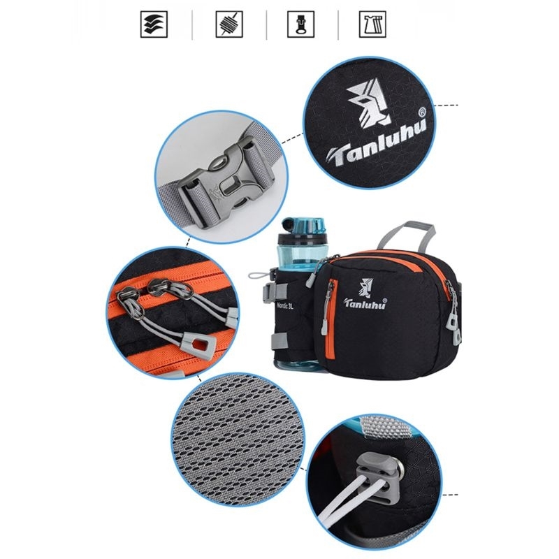 Fashion Men Women Running Belt Jogging Cycling Waist Bum Pack Phone Pouch Sports Shouler Chest Bag with Water Bottle Holder 210708