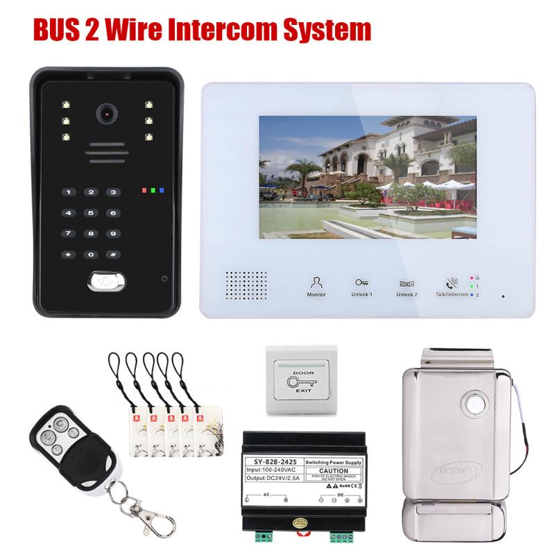 Video Door Phones 7 Inch BUS 2 Wire RFID Phone Intercom Systems Electronic Lock Home Access Control System
Video Door Phones 7 Inch BUS 2 Wire RFID Phone Intercom Systems Electronic Lock Home Access Control System