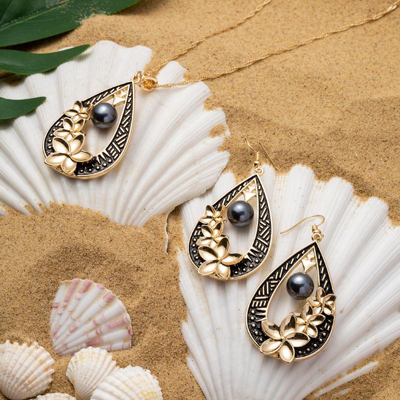 Earrings & Necklace SophiaXuan Hawaiian Jewelry Sets Plumeria Dangling Drop Pearl Flower Polynesian Fashion Gold Plated For Women, Silver
Earrings & Necklace SophiaXuan Hawaiian Jewelry Sets Plumeria Dangling Drop Pearl Flower Polynesian Fashion Gold Plated For Women, Silver