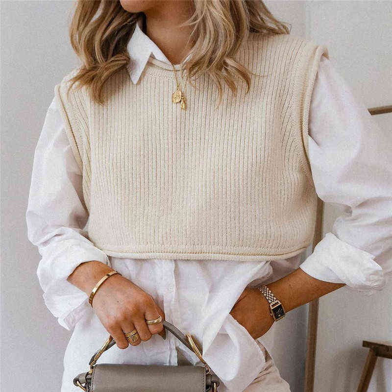 BLSQR Sexy O-neck Tank Top Women Knitted Sleeveless Ladies Basic Vest Streetwear Autumn Elasticity Camis Tops 211120