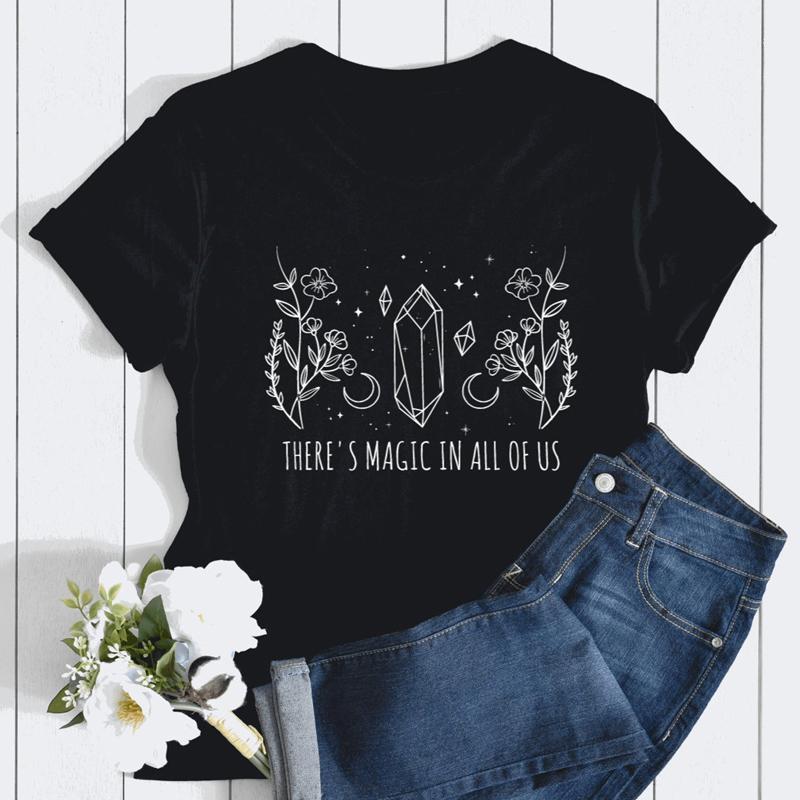 Women' T-Shirt There' Magic In All Of Us Aesthetic Crystal Moon Wiccan Tshirt Vintage Women Short Sleeve Graphic Witch Top Tee Shirt, Marble-black text
Women' T-Shirt There' Magic In All Of Us Aesthetic Crystal Moon Wiccan Tshirt Vintage Women Short Sleeve Graphic Witch Top Tee Shirt, Marble-black text