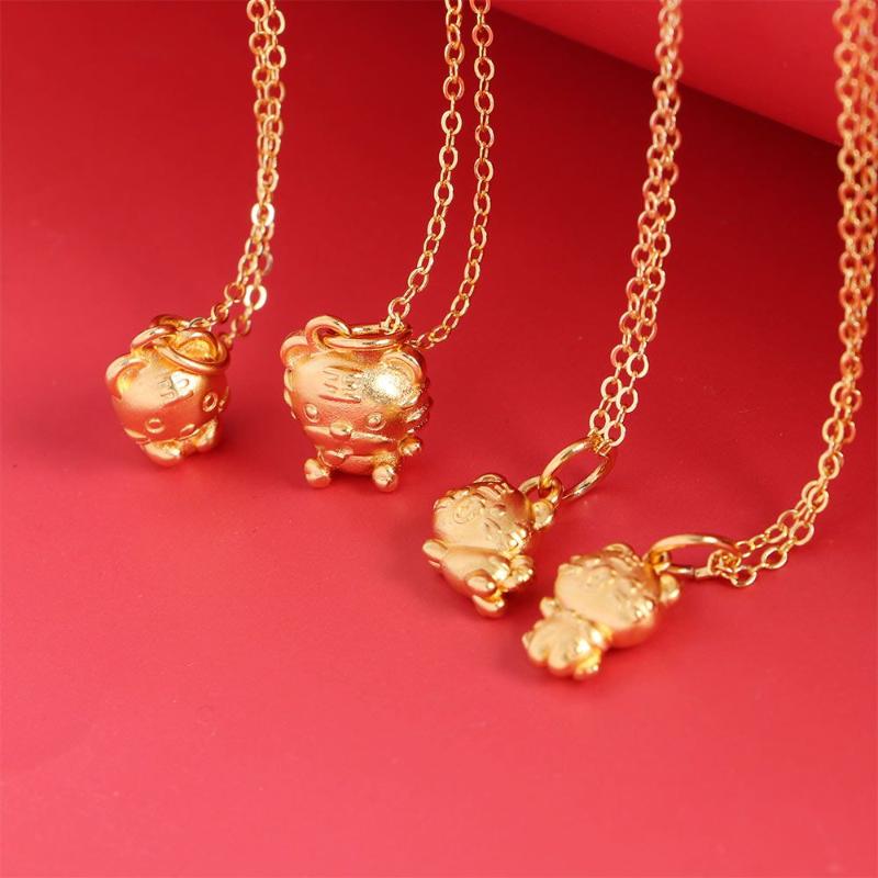 Chains Year Gifts Temperament Copper Cartoon Female Clavicle Chain Tiger Necklace Gold Chinese Zodiac, Silver
Chains Year Gifts Temperament Copper Cartoon Female Clavicle Chain Tiger Necklace Gold Chinese Zodiac, Silver