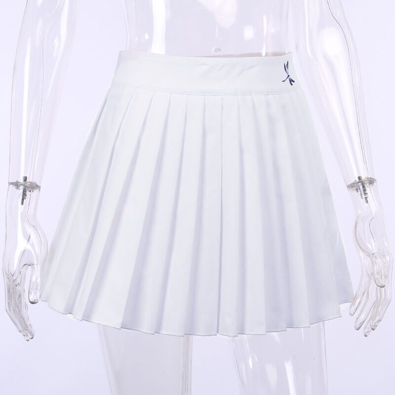 Pleated Skirt Summer High Waist Pleated Mini Skirt Womens Fashion Slim Waist High Street White Solid Skirts y2k 210306