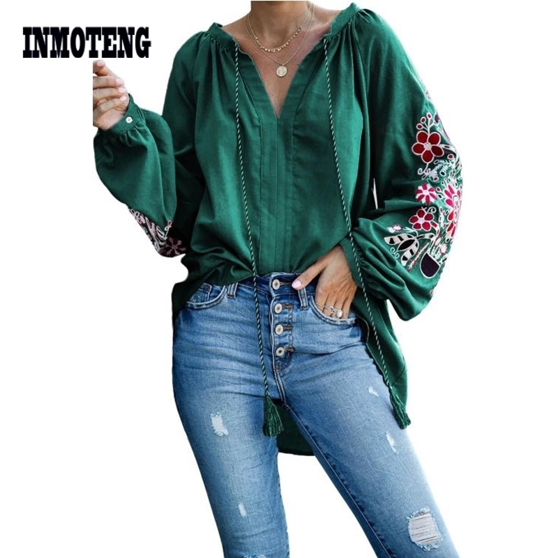 Green/Black/Blue/Pink Relaxing Fit Floral Embroidered Peasant Blouse Top Women Billowy Long Sleeves Casual Loose Autumn Blouse T200321
Green/Black/Blue/Pink Relaxing Fit Floral Embroidered Peasant Blouse Top Women Billowy Long Sleeves Casual Loose Autumn Blouse T200321