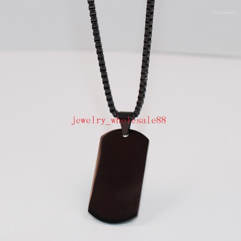 Black Tone 20*40mm Size Stainless Steel Fashion Plain Dog Tag Pendant Men's Army Card Neckalce Box Chain Sale 18''-28'' Chains
Black Tone 20*40mm Size Stainless Steel Fashion Plain Dog Tag Pendant Men's Army Card Neckalce Box Chain Sale 18''-28'' Chains