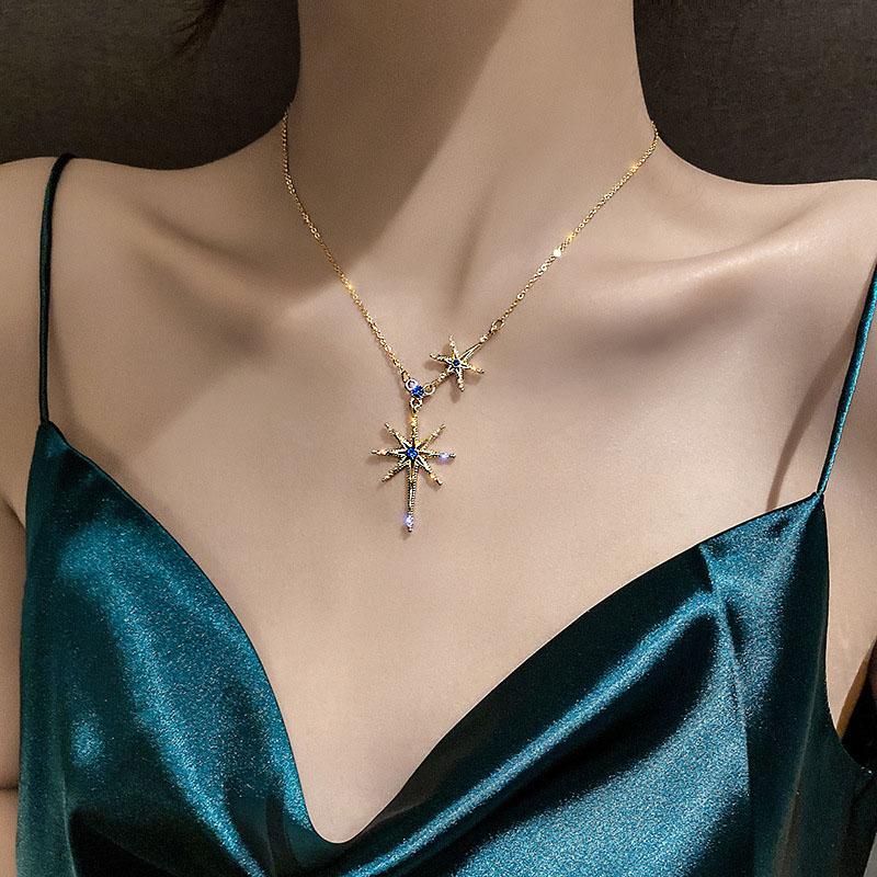 Pendant Necklaces Korean Fashion Gold Color Chains Choker Collares Blue Crystal Star For Women Trendy Kpop Neck Jewelry MS386
Pendant Necklaces Korean Fashion Gold Color Chains Choker Collares Blue Crystal Star For Women Trendy Kpop Neck Jewelry MS386