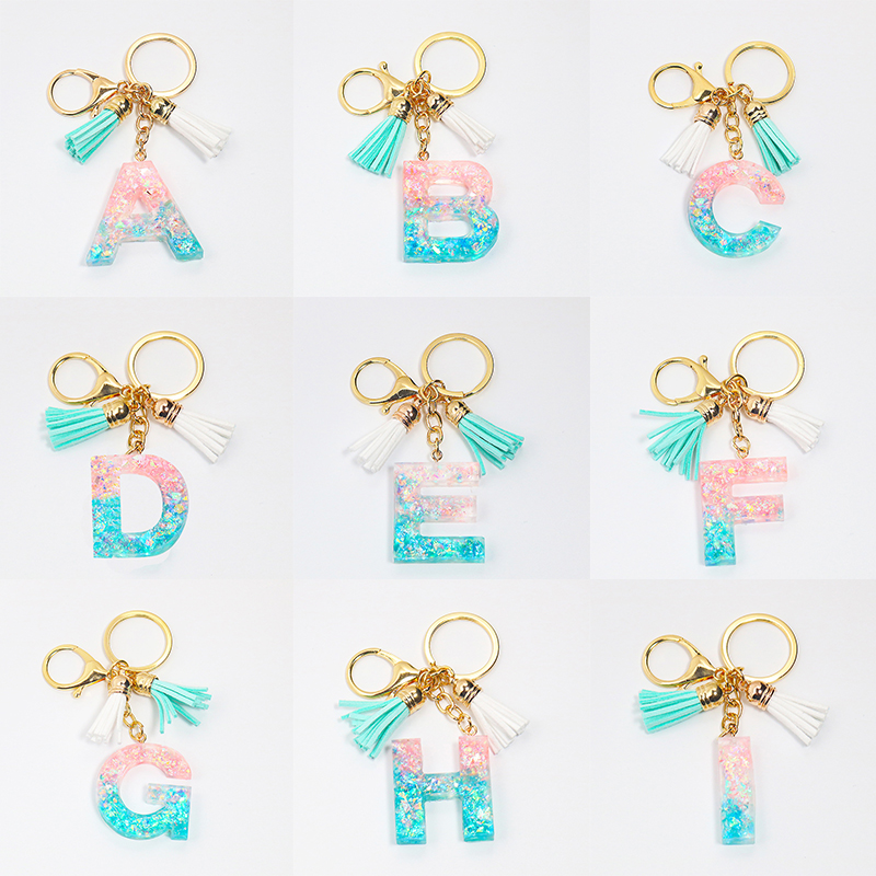 A-Z Initial Letter Keychains Women Fashion Cute Bag Pendant Sequins Resin Key Rings Chain Alphabet Keyrings Gifts Accessories
A-Z Initial Letter Keychains Women Fashion Cute Bag Pendant Sequins Resin Key Rings Chain Alphabet Keyrings Gifts Accessories