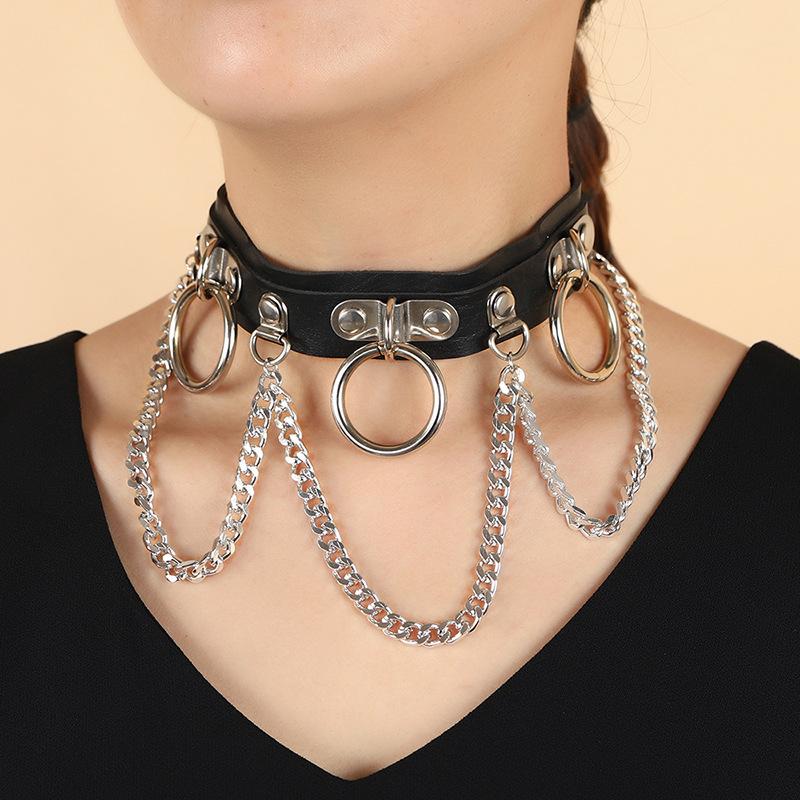 Chokers Gothic Punk Rock Black Choker Necklace Sexy Metal Round Circle Collar Leather Chain Body Accessories Fashion Club Party Jewelry
Chokers Gothic Punk Rock Black Choker Necklace Sexy Metal Round Circle Collar Leather Chain Body Accessories Fashion Club Party Jewelry