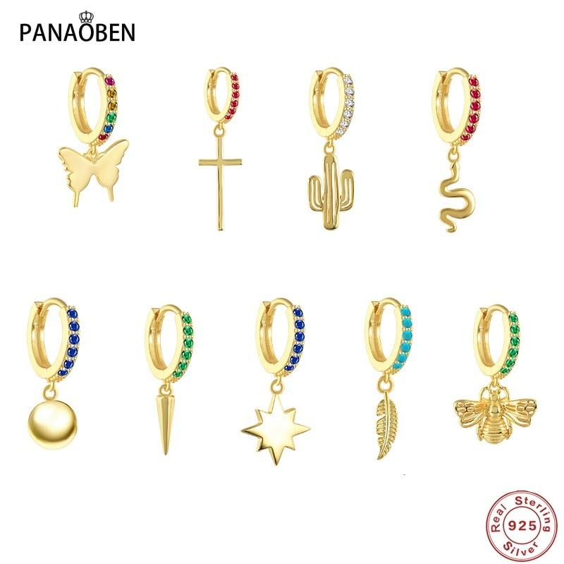 Hoop & Huggie PANAOBEN 100% 925 Sterling Silver Earrings For Women Butterfly Colorful Zircon Round Loops Earings Fine Jewelry Pendientes
Hoop & Huggie PANAOBEN 100% 925 Sterling Silver Earrings For Women Butterfly Colorful Zircon Round Loops Earings Fine Jewelry Pendientes