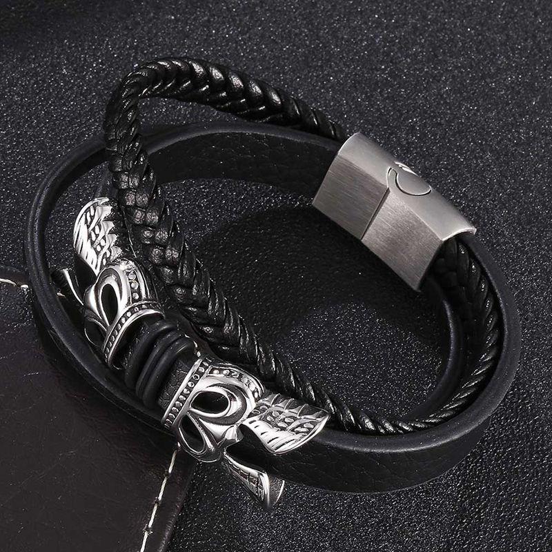 Charm Bracelets Punk Men Multilayer Leather Braided Rope Stainless Steel Magnetic Clasp Wristband Male Gift BB0447, Golden;silver
Charm Bracelets Punk Men Multilayer Leather Braided Rope Stainless Steel Magnetic Clasp Wristband Male Gift BB0447, Golden;silver