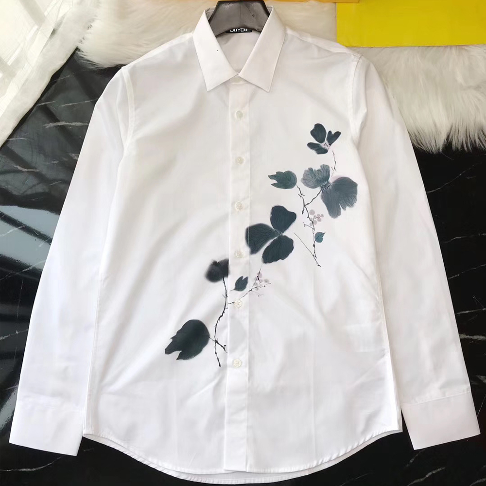 2021 New De Algodo Vestido Camisa Masculina Estilo Chins Pintura a Tinta Impresso Alta Qualidade Magro Ajuste Camisas Wovd, White
2021 New De Algodo Vestido Camisa Masculina Estilo Chins Pintura a Tinta Impresso Alta Qualidade Magro Ajuste Camisas Wovd, White