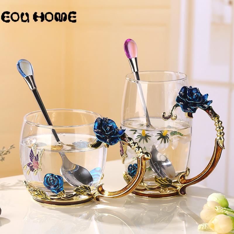 470ml Novelty Enamel Coffee Mugs Cups and Mug Crystal Flower Glass Cup Hot and Cold Water Milk Coffee Drinkware for Gift
470ml Novelty Enamel Coffee Mugs Cups and Mug Crystal Flower Glass Cup Hot and Cold Water Milk Coffee Drinkware for Gift