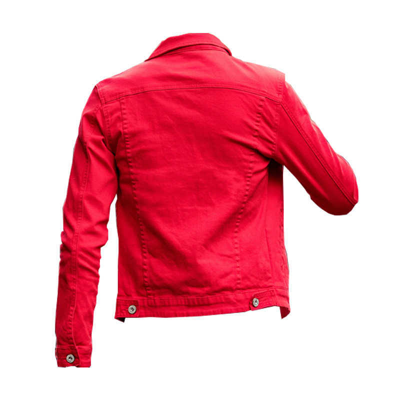 Men's multi-color stretch Cotton denim Skinny Jacket Slim Regular Denim Jacket Classic Retro Lapel Casual jeans Jacket 211009