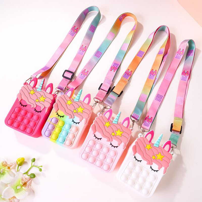 Unicorn Fidget Toys Push Bubble Shoulder Bags Favor Sensory Puzzles Pop Bubbles Crossbody Messager Bag Silicone Coin Purse Educational Decompression Gift
Unicorn Fidget Toys Push Bubble Shoulder Bags Favor Sensory Puzzles Pop Bubbles Crossbody Messager Bag Silicone Coin Purse Educational Decompression Gift