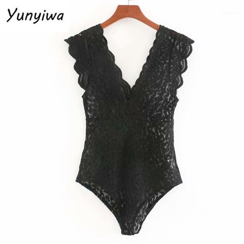 Sexy Semi-sheer Lace Bodysuit Women Sleeveless V Neck Vintage Black Body Mujer Playsuit Tops Summer CCWM9683 Women' Jumpsuits & Rompers
Sexy Semi-sheer Lace Bodysuit Women Sleeveless V Neck Vintage Black Body Mujer Playsuit Tops Summer CCWM9683 Women' Jumpsuits & Rompers