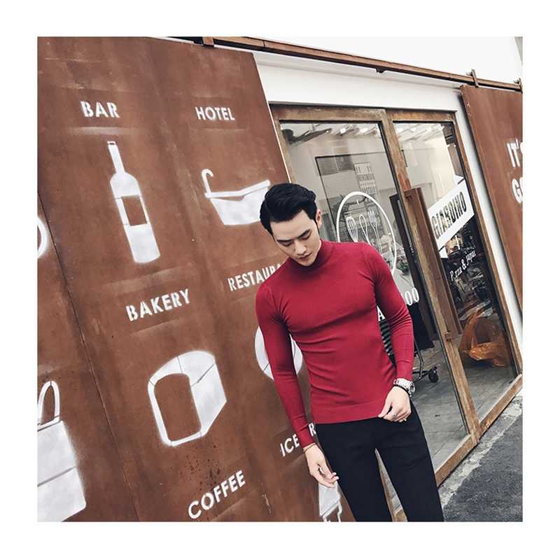 Personalized men sweater regular long sleeve round neck customize advertising sweater A832 male round V neck wine red blue 211018