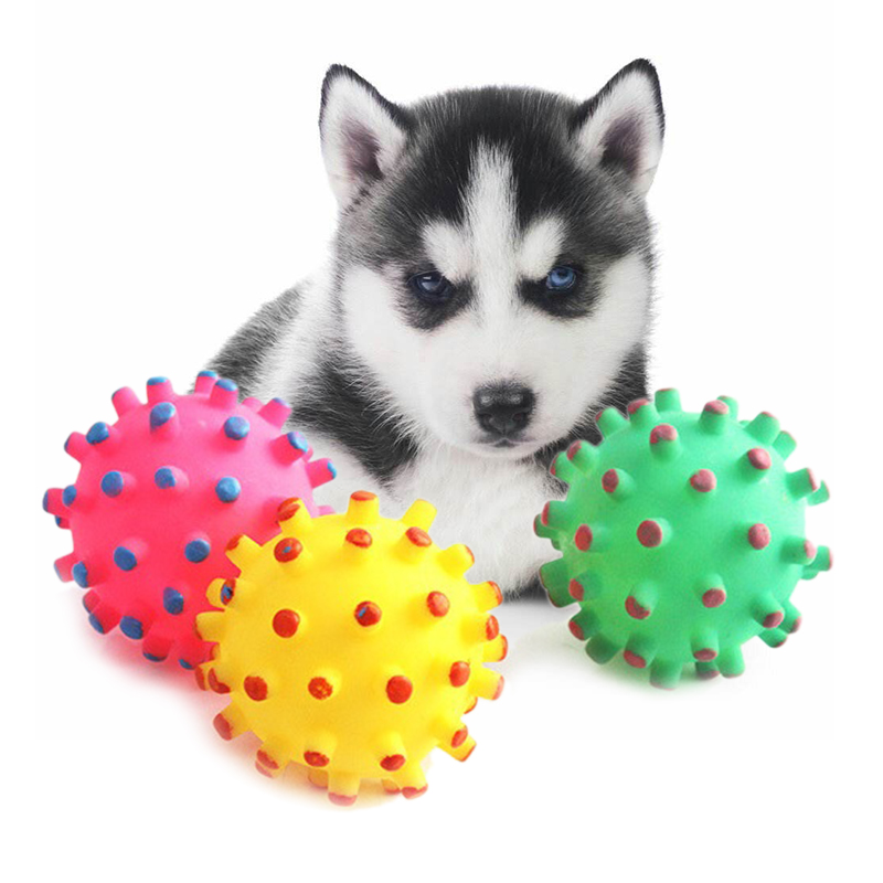 Funny Soft Squeaky Pet Cat Dog Ball Toys For Small Dogs Rubber Chew Puppy Fidget Stuff Dogs Toy Pets Training Accessories