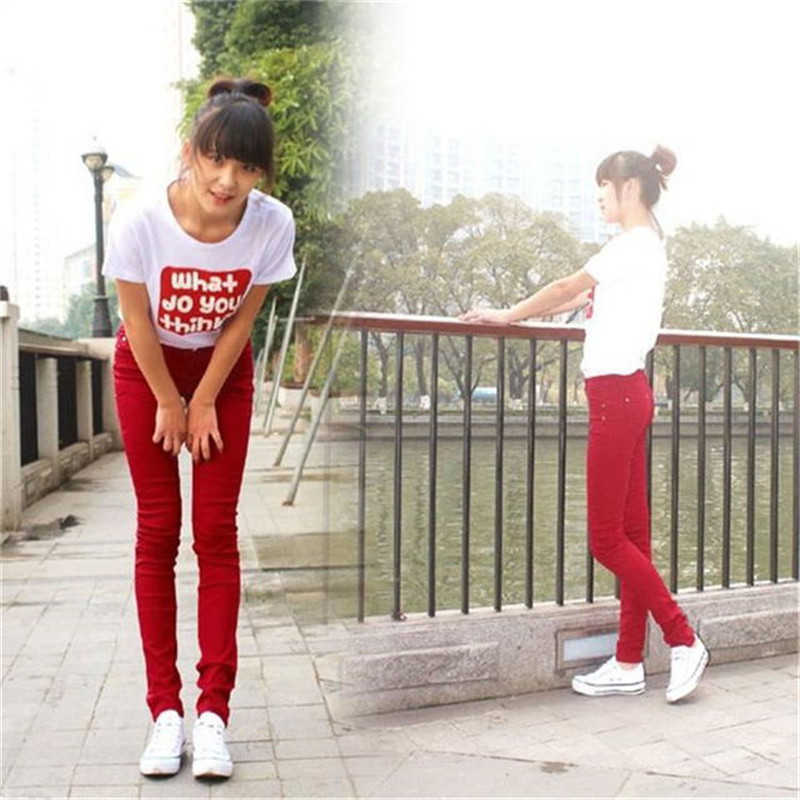 Slim Waist Jeans For Women Skinny Low Woman Blue Denim Pencil Pants Stretch Plus Size 210809