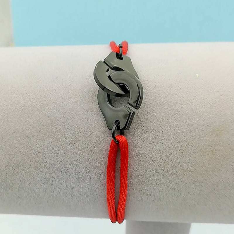 Stainless Steel Cuff Handcuff Rope Chain Bracelet Adjustable Size Men Women Unisex Menottes Bijoux Corde DIY