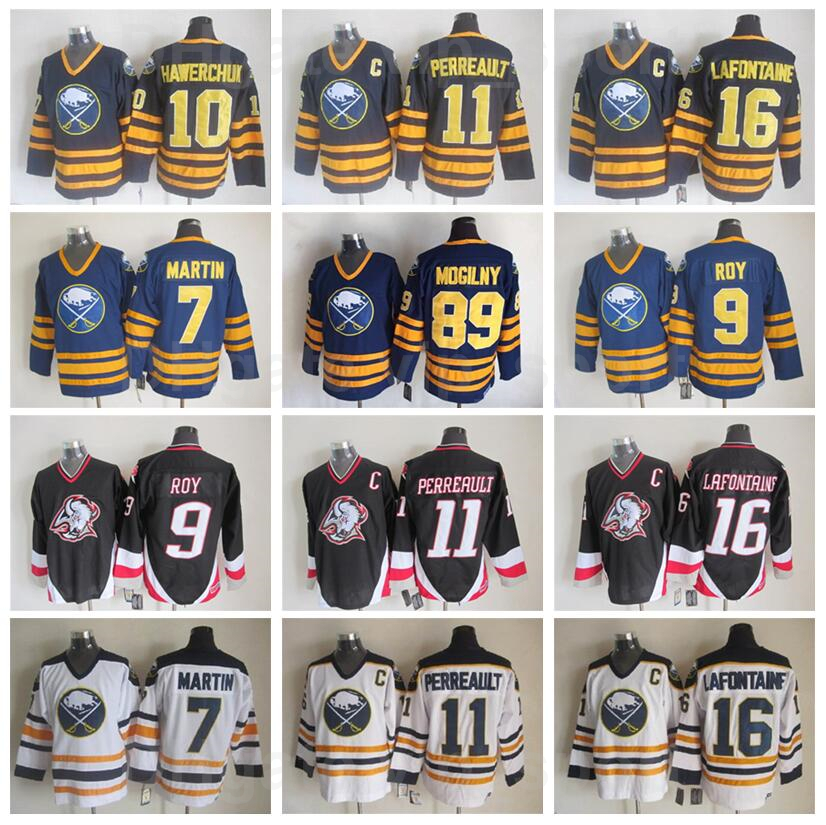 Vintage Classic Buffalo Sabres Retro Hockey 11 Gilbert Perreault Jersey 16 Pat LaFontaine 7 Rick Martin 9 Derek Roy 10 Hawerchuk 89 Mogilny, Black;red
Vintage Classic Buffalo Sabres Retro Hockey 11 Gilbert Perreault Jersey 16 Pat LaFontaine 7 Rick Martin 9 Derek Roy 10 Hawerchuk 89 Mogilny, Black;red