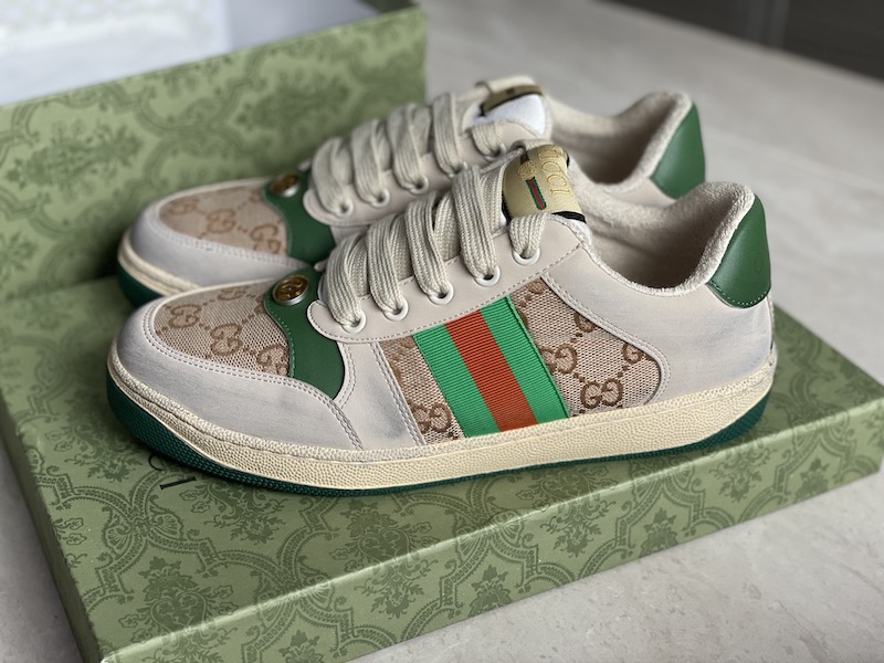 

Women Screener leather sneaker Mens Designer Shoes Web Green Red Stripe Shoe Original Canvas Flats Vintage Sneakers Casual Shoes With Box 320 w1, Sock