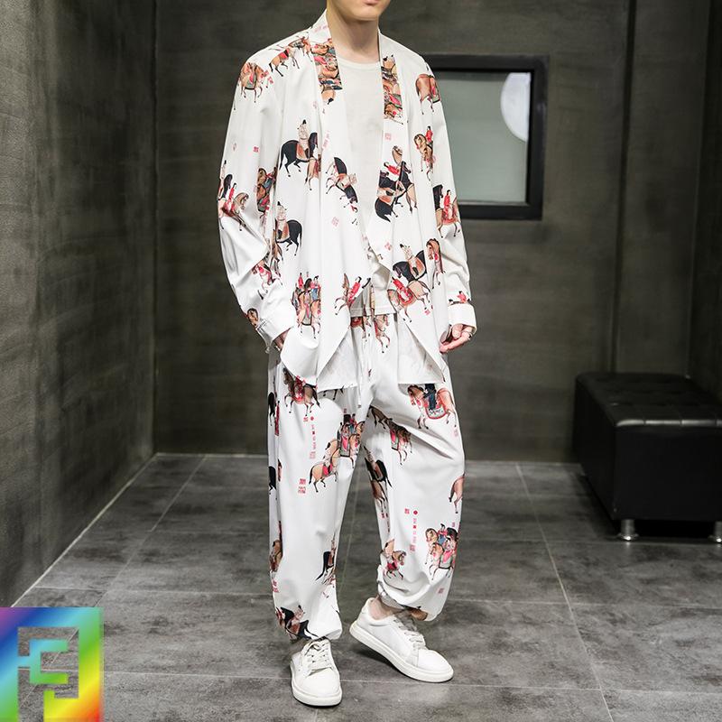 Men's Tracksuits -5XL Kimono Robe Summer Spring Long Sleeve Shirts+Ankle Pants 2 Pieces Sets Traditional Japanese Streetwear Men Clothing
Men's Tracksuits -5XL Kimono Robe Summer Spring Long Sleeve Shirts+Ankle Pants 2 Pieces Sets Traditional Japanese Streetwear Men Clothing